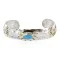 12kt Gold Filled and .925 Sterling Silver Kokopelli Certified Authentic Handmade Navajo Natural Turquoise Native American Bracelet 12966