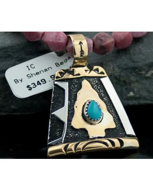 12kt Gold Filled Handmade Arrow Certified Authentic .925 Sterling Silver Navajo Turquoise Native American Necklace 390641102886 12kt Gold Filled Handmade Arrow Certified Authentic .925 Sterling Silver Navajo Turquoise Native American Necklace 390641102886