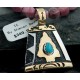 12kt Gold Filled Handmade Arrow Certified Authentic .925 Sterling Silver Navajo Turquoise Native American Necklace 390641102886