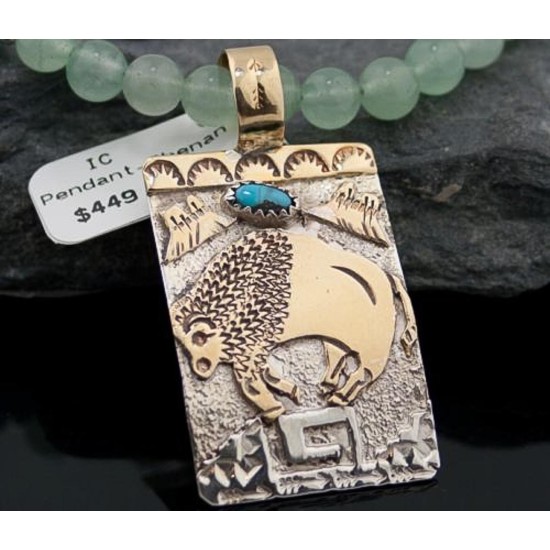 12kt Gold Filled Handmade Bear Turquoise .925 Sterling Silver Certified Authentic Navajo Native American Necklace 390605187240 12kt Gold Filled Handmade Bear Turquoise .925 Sterling Silver Certified Authentic Navajo Native American Necklace 390605187240