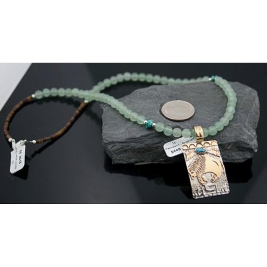 12kt Gold Filled Handmade Bear Turquoise .925 Sterling Silver Certified Authentic Navajo Native American Necklace 390605187240 12kt Gold Filled Handmade Bear Turquoise .925 Sterling Silver Certified Authentic Navajo Native American Necklace 390605187240