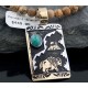 12kt Gold Filled Handmade Buffalo Turquoise .925 Sterling Silver Certified Authentic Navajo Native American Necklace 390593126021