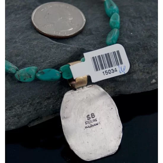12kt Gold Filled Handmade Horse Certified Authentic .925 Sterling Silver Navajo Turquoise Native American Necklace 370885895069 12kt Gold Filled Handmade Horse Certified Authentic .925 Sterling Silver Navajo Turquoise Native American Necklace 370885895069
