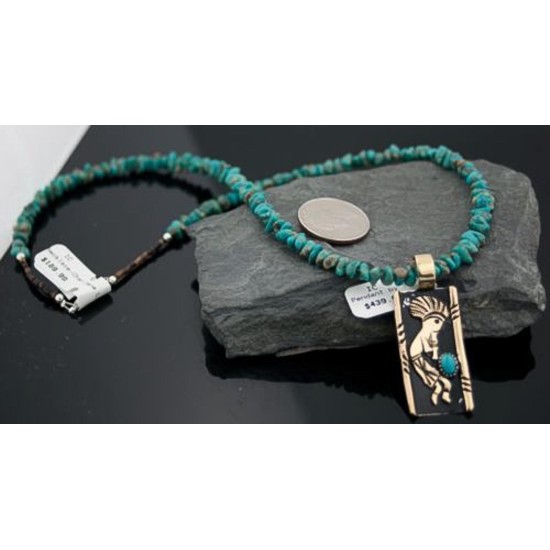 12kt Gold Filled Handmade Kokopelli Certified Authentic Navajo .925 Sterling Silver Turquoise Native American Necklace 370806111322 12kt Gold Filled Handmade Kokopelli Certified Authentic Navajo .925 Sterling Silver Turquoise Native American Necklace 370806111322
