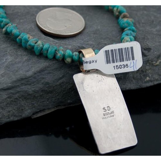 12kt Gold Filled Handmade Kokopelli Certified Authentic Navajo .925 Sterling Silver Turquoise Native American Necklace 370806111322 12kt Gold Filled Handmade Kokopelli Certified Authentic Navajo .925 Sterling Silver Turquoise Native American Necklace 370806111322