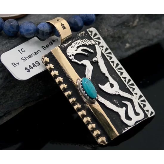 12kt Gold Filled Handmade KOKOPELLI Certified Authentic .925 Sterling Silver Navajo Turquoise Native American Necklace 370846354311 12kt Gold Filled Handmade KOKOPELLI Certified Authentic .925 Sterling Silver Navajo Turquoise Native American Necklace 370846354311