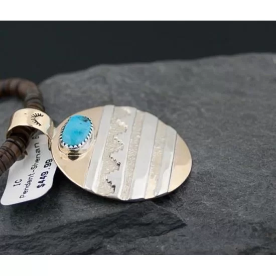 12kt Gold Filled Handmade Mountain Certified Authentic .925 Sterling Silver Turquoise Native American Necklace 370843756299 12kt Gold Filled Handmade Mountain Certified Authentic .925 Sterling Silver Turquoise Native American Necklace 370843756299