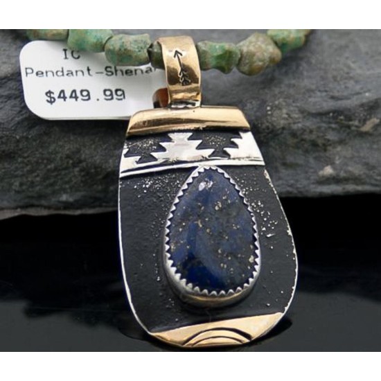 12kt Gold Filled Handmade Mountain Certified Authentic .925 Sterling Silver Navajo LAPIS and Turquois Native American Necklace 390613921458 12kt Gold Filled Handmade Mountain Certified Authentic .925 Sterling Silver Navajo LAPIS and Turquois Native American Necklace 390613921458