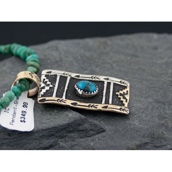 12kt Gold Filled Handmade Mountain Certified Authentic .925 Sterling Silver Turquoise Native American Necklace 370851216059 12kt Gold Filled Handmade Mountain Certified Authentic .925 Sterling Silver Turquoise Native American Necklace 370851216059