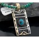 12kt Gold Filled Handmade Mountain Certified Authentic .925 Sterling Silver Turquoise Native American Necklace 370851216059 12kt Gold Filled Handmade Mountain Certified Authentic .925 Sterling Silver Turquoise Native American Necklace 370851216059