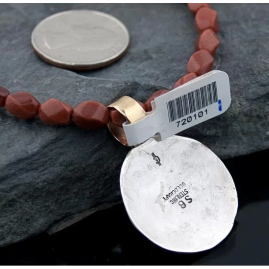 12kt Gold Filled Handmade Storyteller Certified Authentic .925 Sterling Silver Navajo Turquoise Native American Necklace 390627763213 12kt Gold Filled Handmade Storyteller Certified Authentic .925 Sterling Silver Navajo Turquoise Native American Necklace 390627763213