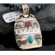 12kt Gold Filled Handmade Storyteller Turquoise Certified Authentic .925 Sterling Silver Navajo Native American Necklace 390597266999