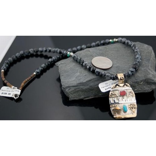 12kt Gold Filled Handmade Storyteller Turquoise Certified Authentic .925 Sterling Silver Navajo Native American Necklace 390597266999 12kt Gold Filled Handmade Storyteller Turquoise Certified Authentic .925 Sterling Silver Navajo Native American Necklace 390597266999
