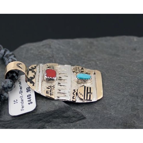 12kt Gold Filled Handmade Storyteller Turquoise Certified Authentic .925 Sterling Silver Navajo Native American Necklace 390597266999 12kt Gold Filled Handmade Storyteller Turquoise Certified Authentic .925 Sterling Silver Navajo Native American Necklace 390597266999
