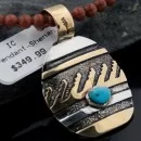 12kt Gold Filled Handmade Wave Certified Authentic .925 Sterling Silver Navajo Turquoise Native American Necklace 371312161728