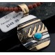 12kt Gold Filled Handmade Wave Certified Authentic .925 Sterling Silver Navajo Turquoise Native American Necklace 371312161728