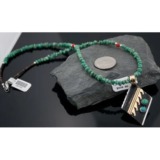 12kt Gold Filled Handmade Wave Certified Authentic .925 Sterling Silver Navajo Turquoise Native American Necklace 390644930849 12kt Gold Filled Handmade Wave Certified Authentic .925 Sterling Silver Navajo Turquoise Native American Necklace 390644930849