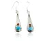 $180 Certified Authentic Navajo .925 Sterling Silver Natural Turquoise Coral Native American Earrings 18079-3