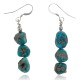 Natural Turquoise .925 Sterling Silver Hooks Certified Authentic Navajo Native American Dangle Hook Earrings 27276