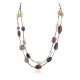 2 Strand .925 Sterling Silver Certified Authentic Navajo Natural Turquoise Carnelian Agate and Jasper Native American Necklace 750194-01