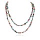 2 Strand Certified Authentic .925 Sterling Silver Navajo Natural Turquoise and Multicolor Stones Native American Necklace 15501-221