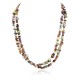 2 Strand Certified Authentic Navajo .925 Sterling Silver Natural Jade and Multicolor Stones Native American Necklace 15501-69