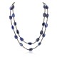 2 Strand Certified Authentic Navajo .925 Sterling Silver Natural Lapis Native American Necklace 15269-15