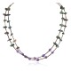 2 Strand Certified Authentic Navajo .925 Sterling Silver Natural Spiderweb Turquoise Amethyst Native American Necklace  750106-27