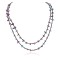 2 Strand Navajo .925 Sterling Silver Natural Turquoise Amethyst Necklace NB160108002008