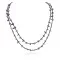 2 Strand Navajo .925 Sterling Silver Natural Turquoise Amethyst Necklace NB160108002008