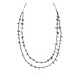 2 Strand Certified Authentic Navajo .925 Sterling Silver Natural Turquoise Amethyst Native American Necklace 15585-370