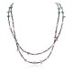 2 Strand Certified Authentic Navajo .925 Sterling Silver Natural Turquoise Amethyst Native American Necklace 750106-38