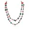 2 Strand Certified Authentic Navajo .925 Sterling Silver Natural Turquoise Coral Native American Necklace 15297-101