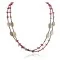 2 Strand Certified Authentic Navajo .925 Sterling Silver Natural Turquoise Coral Native American Necklace 750106-87