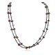 2 Strand Certified Authentic Navajo .925 Sterling Silver Natural Turquoise Red Jasper Native American Necklace  15546-13