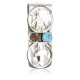 2 Vintage Style OLD Buffalo Coin Certified Authentic Navajo .925 Sterling Silver and Nickel Turquoise Native American Money Clip 11244-1