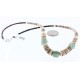 $200 Certified Authentic Navajo .925 Sterling Silver Graduated Melon Shell and Turquoise Jade Native American Necklace 750113-8