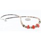 $200 Certified Authentic Navajo .925 Sterling Silver Graduated Melon Shell and Coral Turquoise Native American Necklace 750113-2