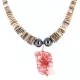 $200 Certified Authentic Navajo .925 Sterling Silver Graduated Melon Shell and Quartz Turquoise Hematite Native American Necklace 15427-1 $200 Certified Authentic Navajo .925 Sterling Silver Graduated Melon Shell and Quartz Turquoise Hematite Native American Necklace 15427-1