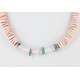 Certified Authentic Navajo .925 Sterling Silver Graduated Melon Shell and Turquoise Native American Necklace 370990907967