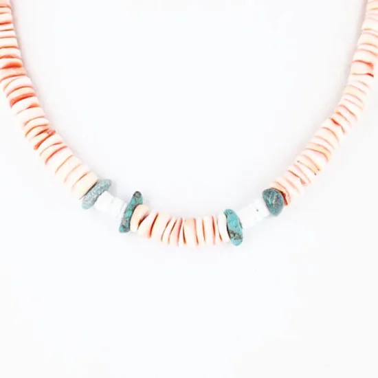 Certified Authentic Navajo .925 Sterling Silver Graduated Melon Shell and Turquoise Native American Necklace 390758598986 Certified Authentic Navajo .925 Sterling Silver Graduated Melon Shell and Turquoise Native American Necklace 390758598986