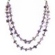 Certified Authentic 2 Strand Navajo .925 Sterling Silver Turquoise and AMETHYST Native American Necklace 750126