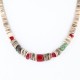 Certified Authentic Navajo .925 Sterling Silver Graduated Melon Shell and Coral Turquoise Native American Necklace 390755317753