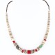Certified Authentic Navajo .925 Sterling Silver Graduated Melon Shell and Coral Turquoise Native American Necklace 390755317753