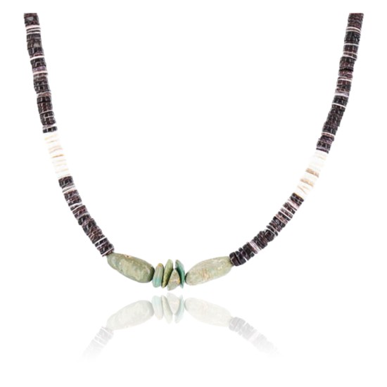 $230 Handmade Certified Authentic Navajo .925 Sterling Silver Graduated Heishi Turquoise Native American Necklace 371001071006 $230 Handmade Certified Authentic Navajo .925 Sterling Silver Graduated Heishi Turquoise Native American Necklace 371001071006