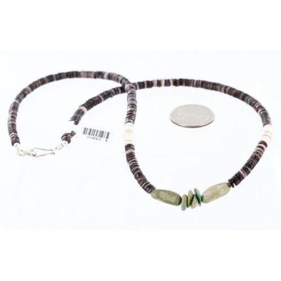 $230 Handmade Certified Authentic Navajo .925 Sterling Silver Graduated Heishi Turquoise Native American Necklace 371001071006 $230 Handmade Certified Authentic Navajo .925 Sterling Silver Graduated Heishi Turquoise Native American Necklace 371001071006