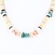 $230 Handmade Certified Authentic Navajo .925 Sterling Silver Graduated Melon Shell and Turquoise Heishi Native American Necklace 370995391271