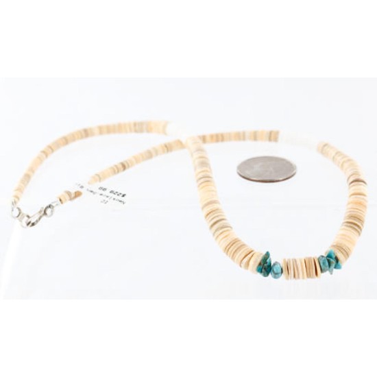 $230 Handmade Certified Authentic Navajo .925 Sterling Silver Graduated Melon Shell and Turquoise Native American Necklace 370996065804 $230 Handmade Certified Authentic Navajo .925 Sterling Silver Graduated Melon Shell and Turquoise Native American Necklace 370996065804