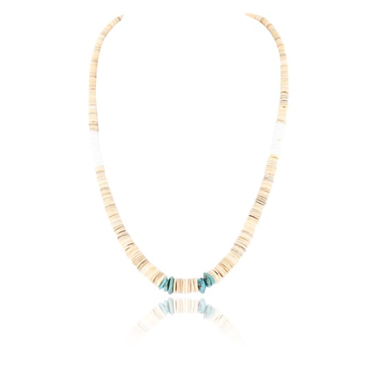 $230 Handmade Certified Authentic Navajo .925 Sterling Silver Graduated Melon Shell and Turquoise Native American Necklace 370996065804 $230 Handmade Certified Authentic Navajo .925 Sterling Silver Graduated Melon Shell and Turquoise Native American Necklace 370996065804