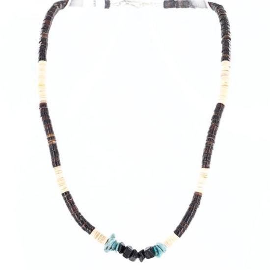 $230 Handmade Certified Authentic Navajo .925 Sterling Silver Heishi and Spiny Disk Onyx Turquoise Native American Necklace 390765186842 $230 Handmade Certified Authentic Navajo .925 Sterling Silver Heishi and Spiny Disk Onyx Turquoise Native American Necklace 390765186842